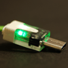 Кабель питания USB для micro USB плоский 1м светящийся (ЗЕЛЕНЫЙ)